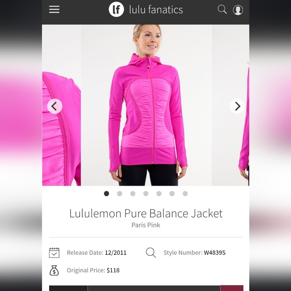 EUC Lululemon Pure Balance Jacket in Paris Pink $118 Size 4 / small - Picture 4 of 16